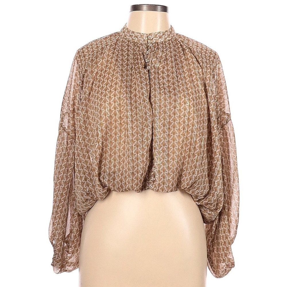 kourt  |  Long Sleeve Peasant Crop Blouse